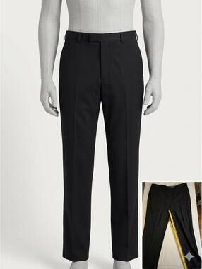 Calvin Klein Men's Black Flat Front Dress Pants 44x30 (Made in Canada)
